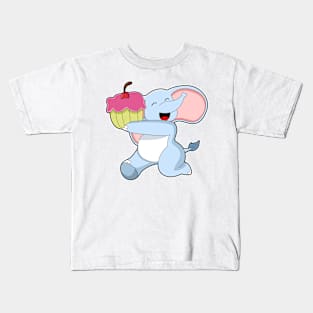 Elephant with Cake Kids T-Shirt